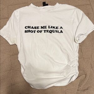 Windsor White Tee with Bold Text Print